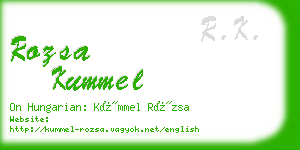 rozsa kummel business card